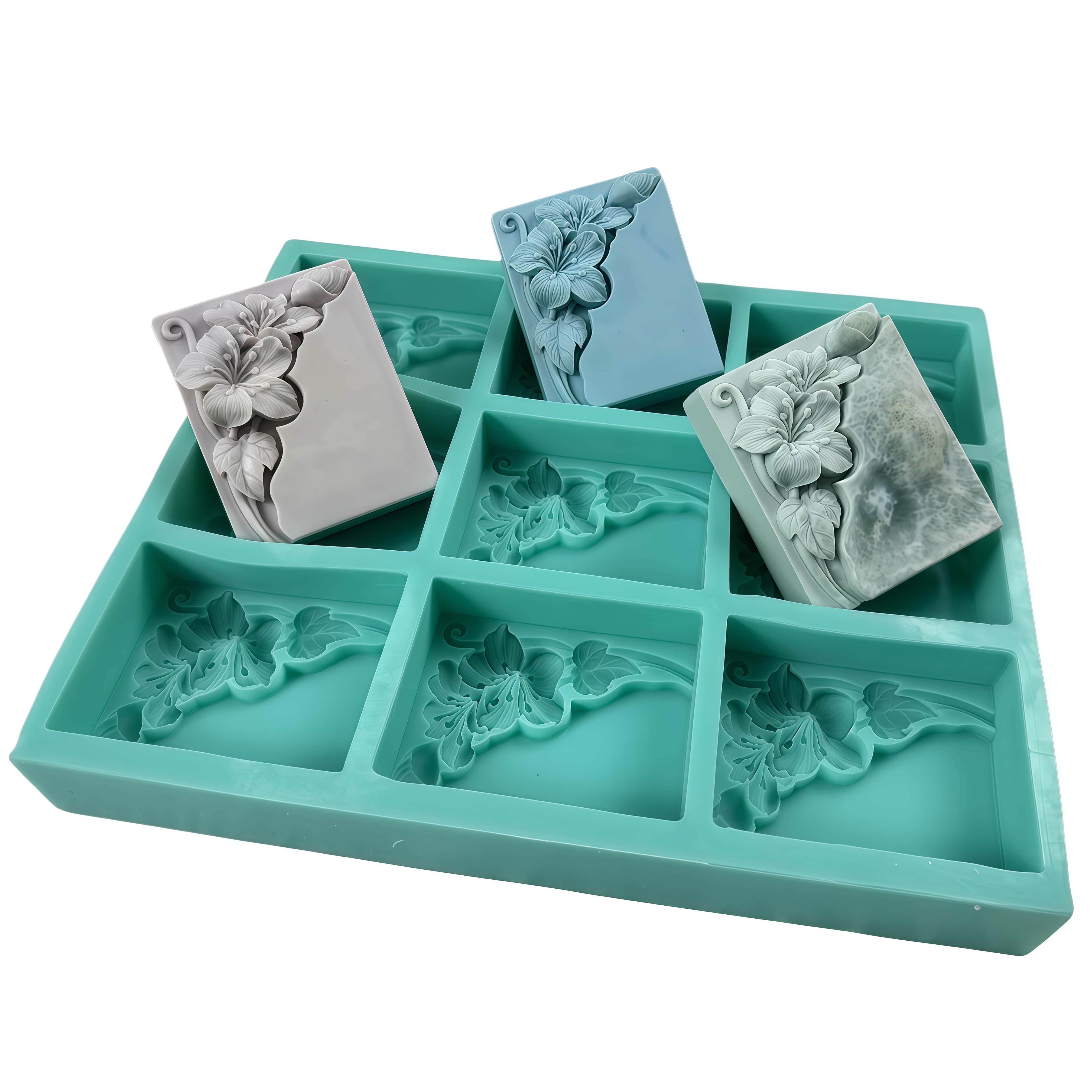 Soap Making Books - 9-полая форма для мыла с цветком