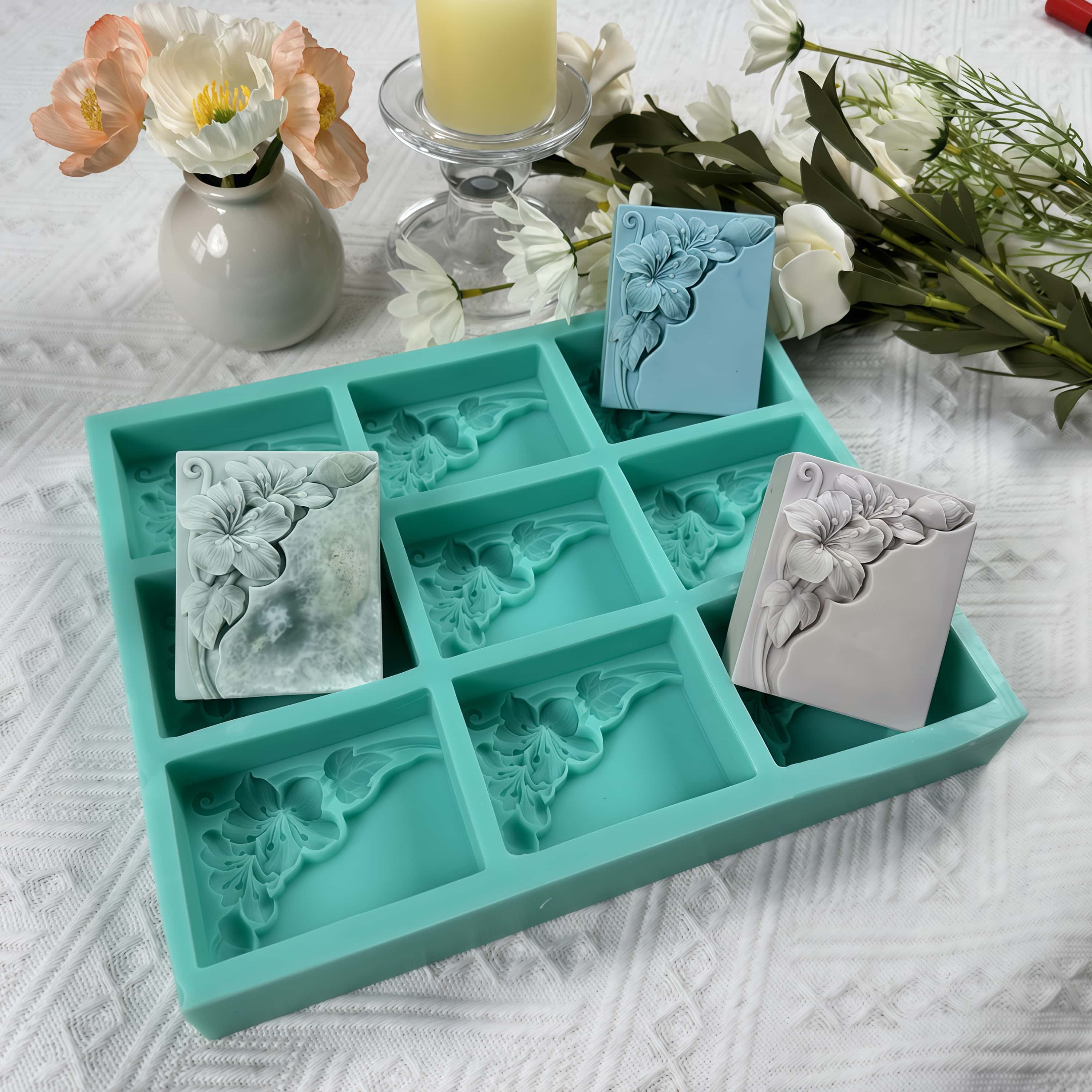 9-полая форма для мыла с цветк – обзор и цена Soap Making Books